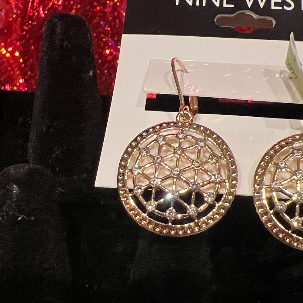 Nine West Gold and Silver Geometric Earrings - Picture 3 of 3